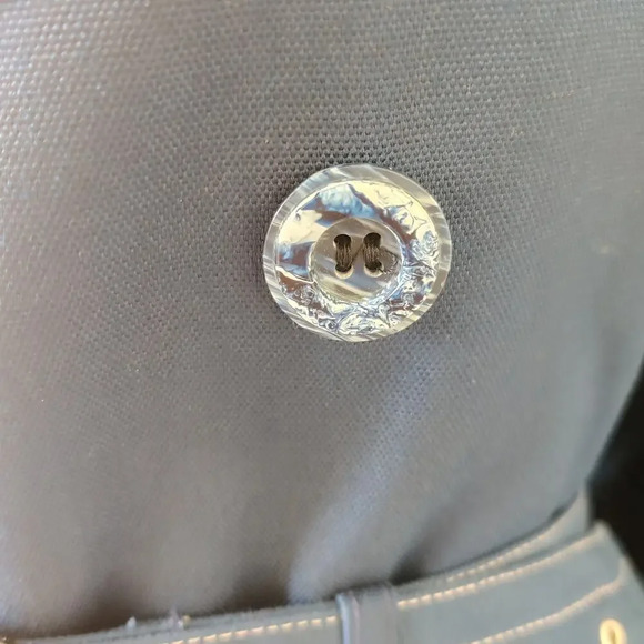 London Fog Navy Blue Trench Coat Utility Jacket Belted Size 14 Double Breasted - Picture 8 of 9